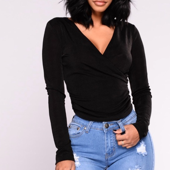 Fashion Nova Tops - Fashion Nova black top Sz L